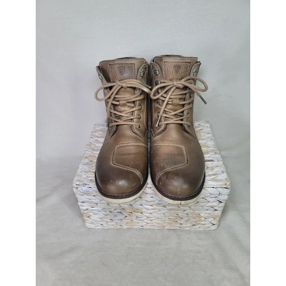 REV'IT! Ginza 2 Heritage Urban Motorcycle Boots Mens Size 9 Brown Leather Biker